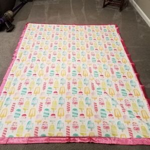 Popsicle pink Minky Couture monster blanket